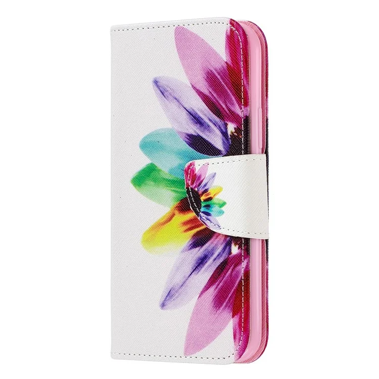 Impresión de Patrones de Billetera de Cuero Case Para Iphone 11 Pro 5.8 Pulgadas (2019) - Pétalos Coloridos