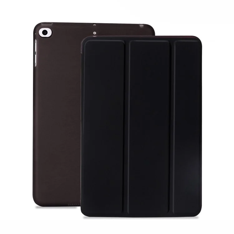 Nappa Skin PU Leather + TPU Tri-fold Stand Tablet Shell Case para iPad mini (2019) 7.9 polegadas / iPad mini 4 - Preto