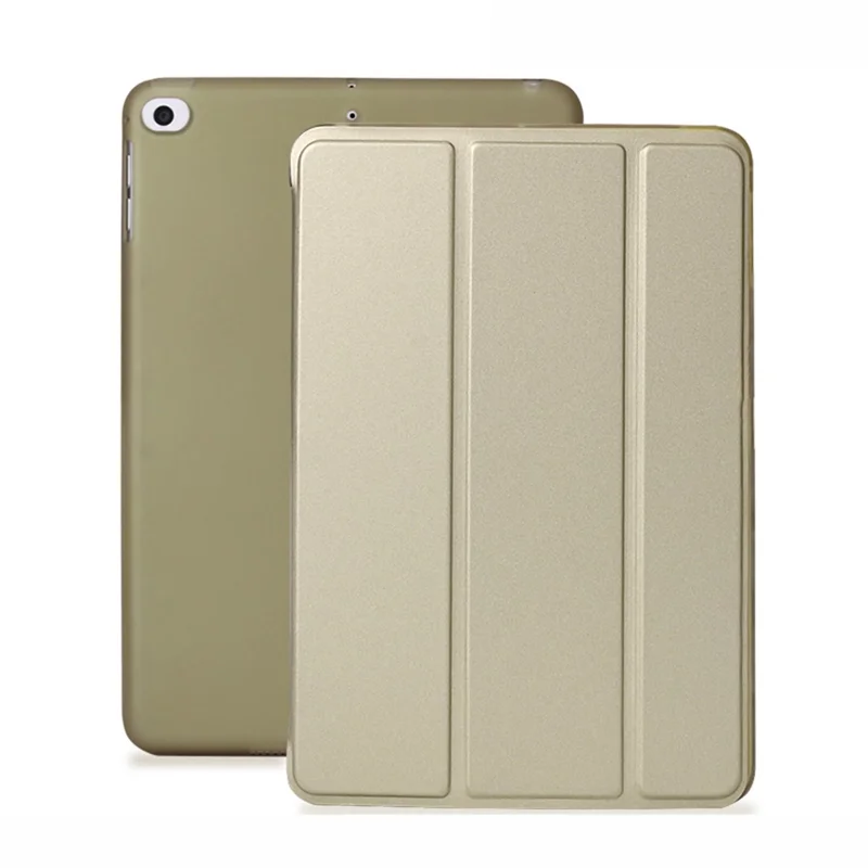 Nappa Skin PU Læder + TPU Tri-fold Stand Tablethylster til iPad mini (2019) 7,9 tommer / iPad mini 4 - Guld