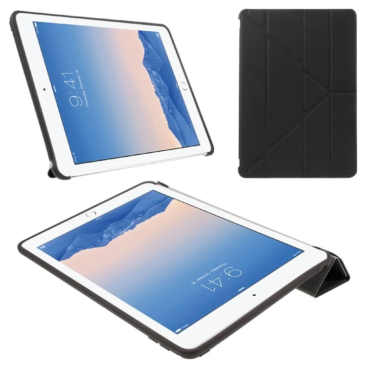 Origami Stand Leather & TPU Cover for iPad Air 2 - Black