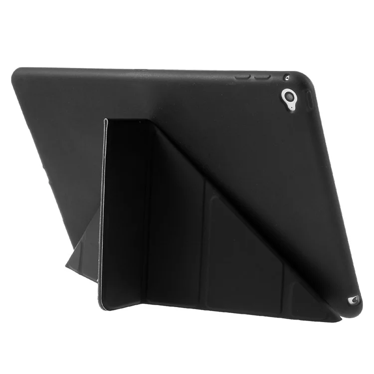Origami Stand Leather & TPU Cover for iPad Air 2 - Black