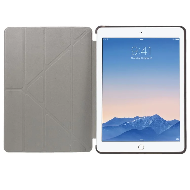 Origami Stand Leather & TPU Cover for iPad Air 2 - Black