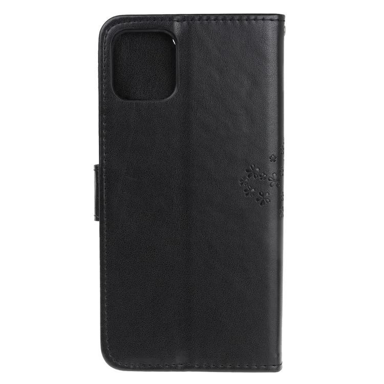 Imprint Tree Owl Leather Wallet Case for iPhone 11 Pro 5.8 inch (2019) - Black