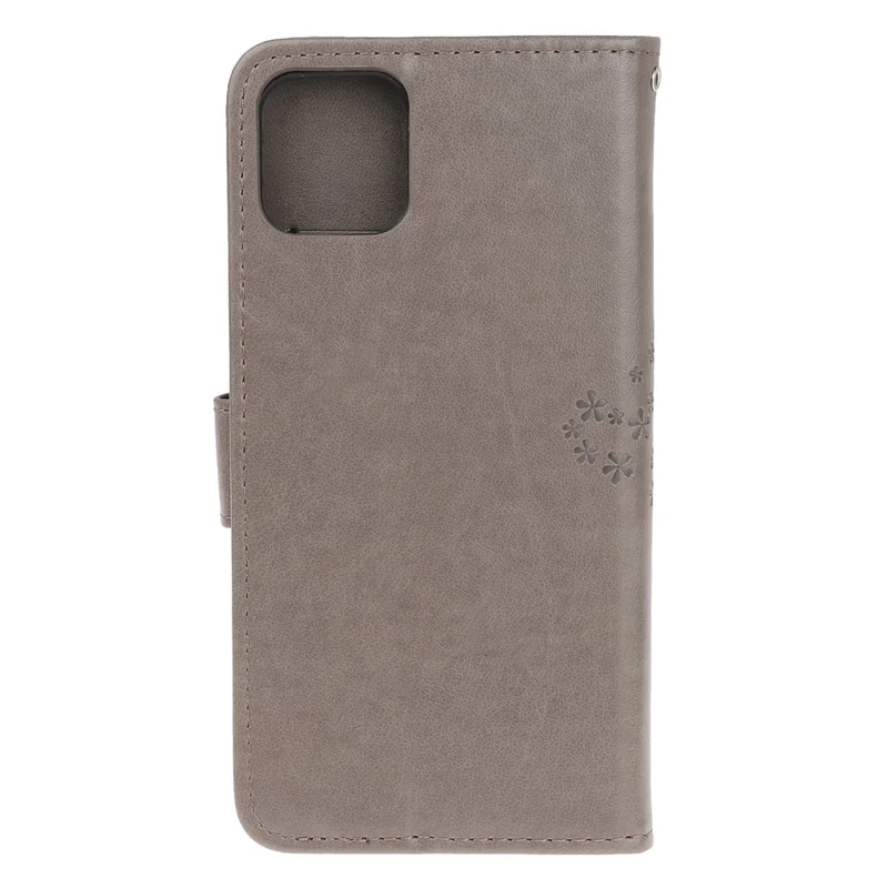 Imprint Tree Owl Leather Wallet Case for iPhone 11 6.1 inch (2019) - Grey