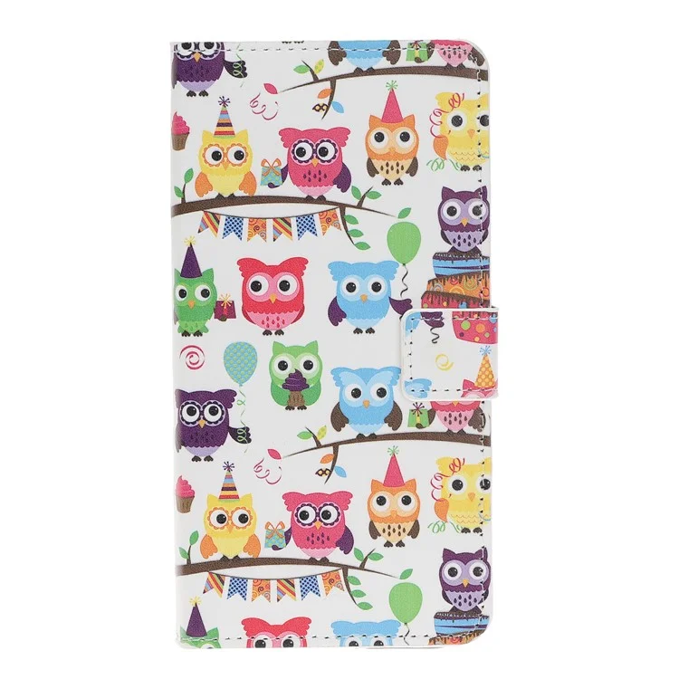 Pattern Printing Wallet Stand Case Para Iphone 11 6.1 Pulgadas (2019) - Múltiples Búhos