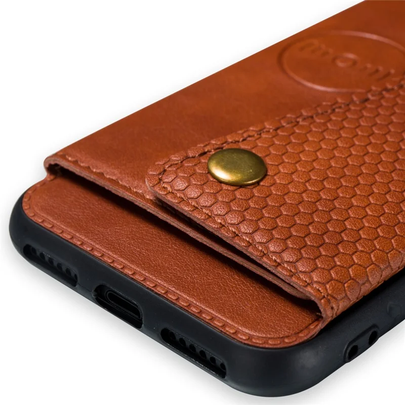 Funda de Cuero Sintético PU con Soporte Tipo Caballete para iPhone 8/7/SE (2020)/SE (2022) - Marrón