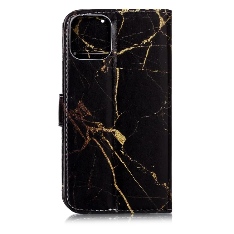 Pattern Printing Leather Wallet Phone Case for iPhone 11 Pro 5.8-inch (2019) - Black