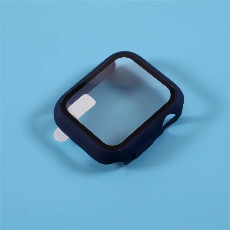 Mehrere Farben PC -rahmenabdeckungsschale Mit Glasschildschirmisfilm Für Die Apple Watch Series 4 44mm - Dunkelblau