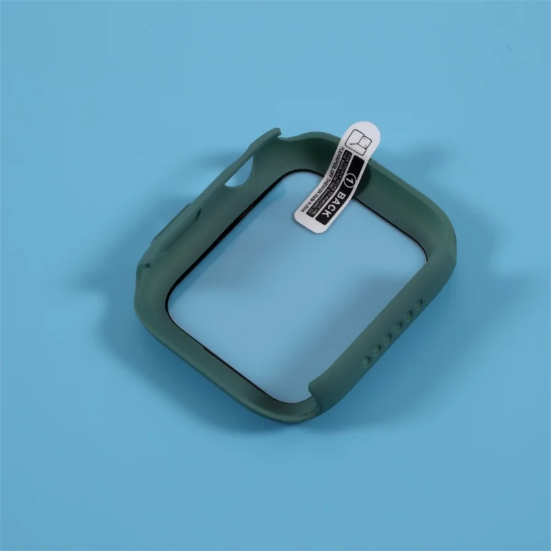 Cover protettiva in PC con telaio disponibile in più colori con pellicola protettiva in vetro per Apple Watch Series SE3 / SE2 / SE1 / 6 / 5 / 4 da 44 mm - Verde