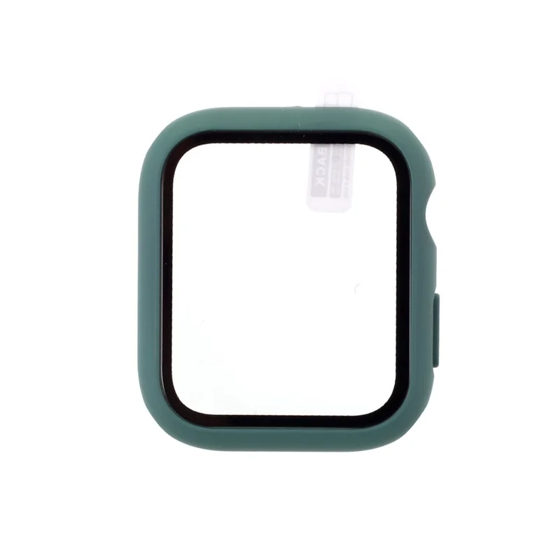 Cover protettiva in PC con telaio disponibile in più colori con pellicola protettiva in vetro per Apple Watch Series SE3 / SE2 / SE1 / 6 / 5 / 4 da 44 mm - Verde