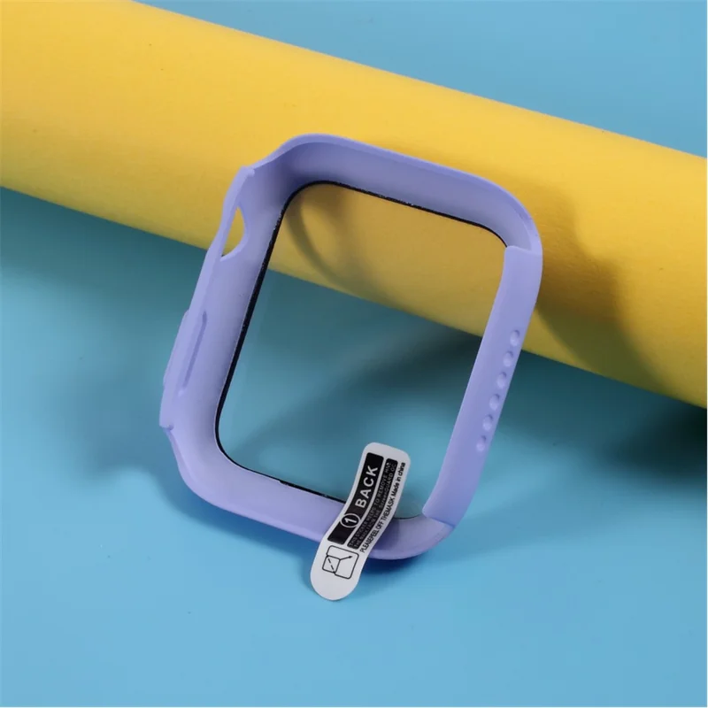 Multiple Colors PC Frame Cover Shell with Glass Screen Protector Film for Apple Watch Series SE3 / SE2 / SE1 /  6 / 5 / 4 44mm - Purple