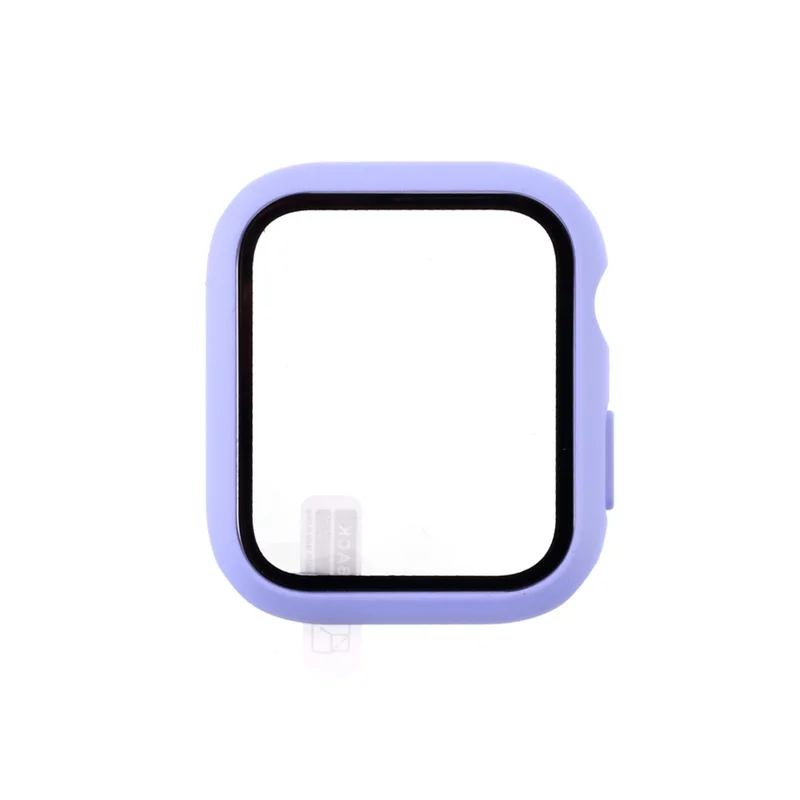 Multiple Colors PC Frame Cover Shell with Glass Screen Protector Film for Apple Watch Series SE3 / SE2 / SE1 /  6 / 5 / 4 44mm - Purple