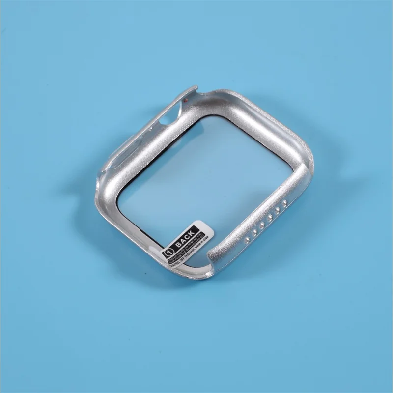 Multiple Colors PC Frame Cover Shell with Glass Screen Protector Film for Apple Watch Series SE3 / SE2 / SE1 /  6 / 5 / 4 44mm - Silver