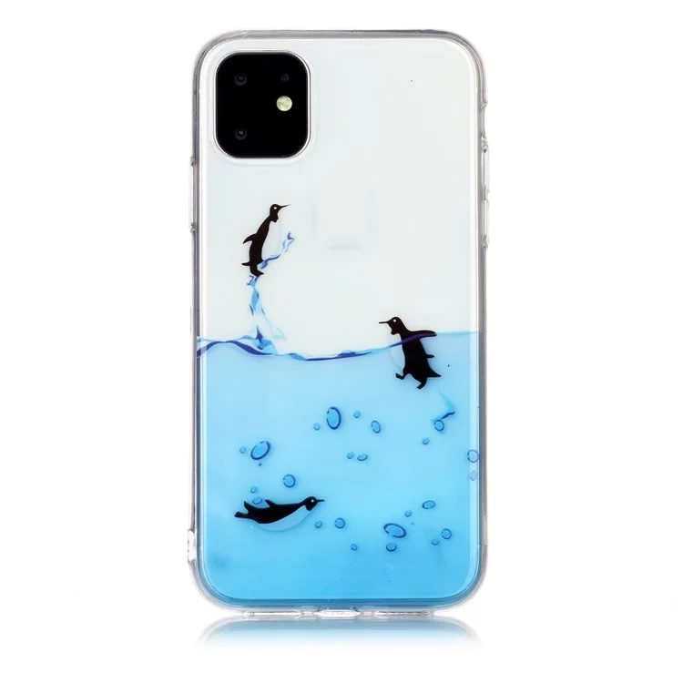 Pattern Printing IMD Soft TPU Phone Case Covering Cell Phone Shell for iPhone 11 6.1 inch (2019) - Penguins