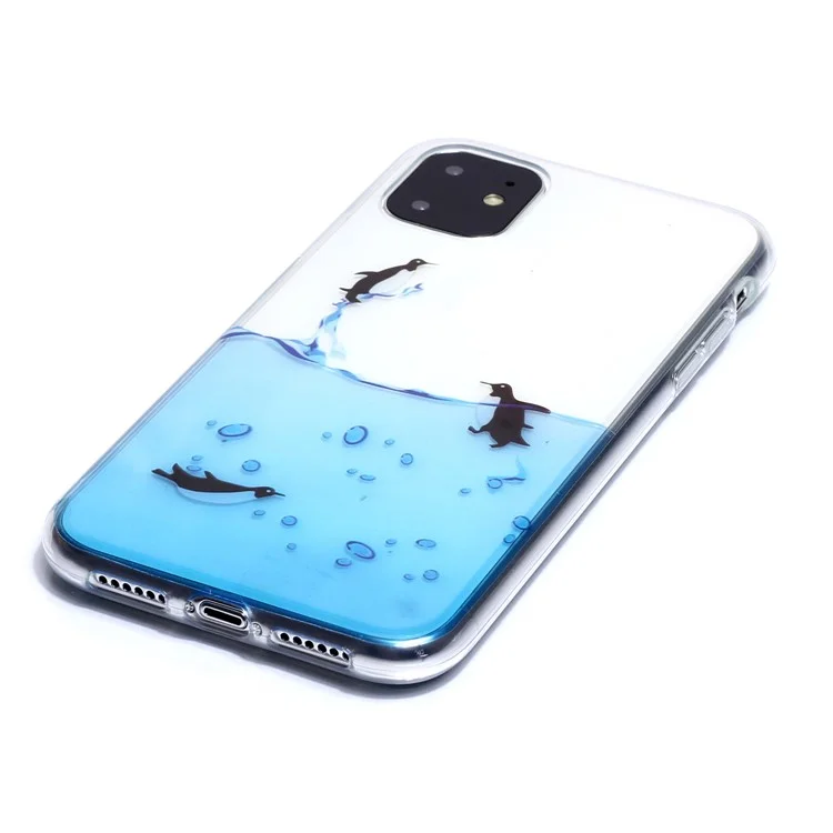 Pattern Printing IMD Soft TPU Phone Case Covering Cell Phone Shell for iPhone 11 6.1 inch (2019) - Penguins