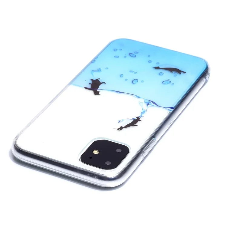 Pattern Printing IMD Soft TPU Phone Case Covering Cell Phone Shell for iPhone 11 6.1 inch (2019) - Penguins