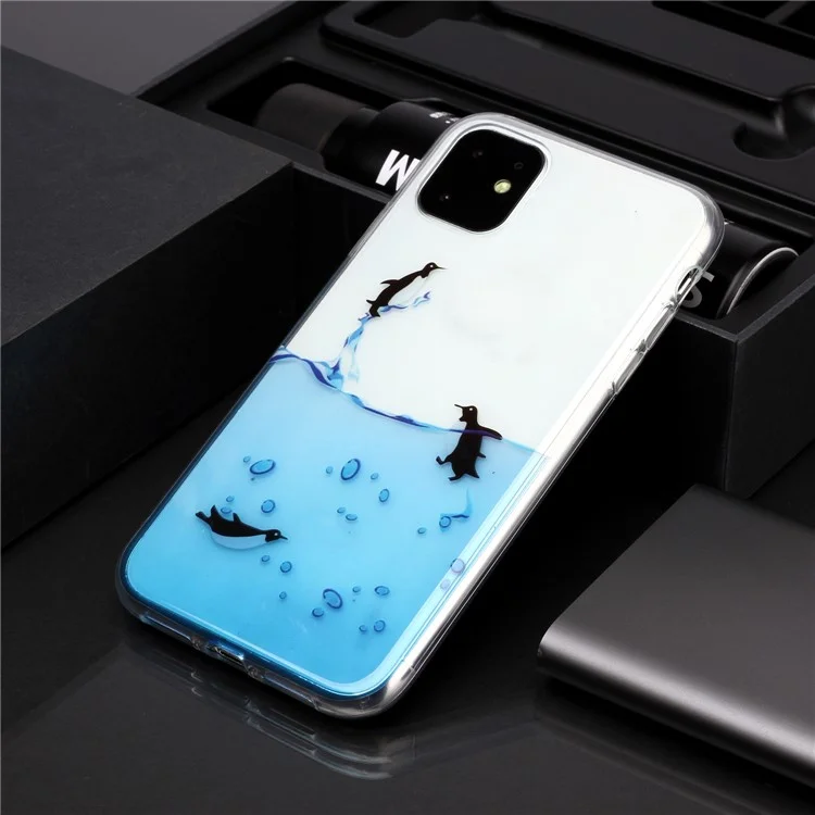 Pattern Printing IMD Soft TPU Phone Case Covering Cell Phone Shell for iPhone 11 6.1 inch (2019) - Penguins