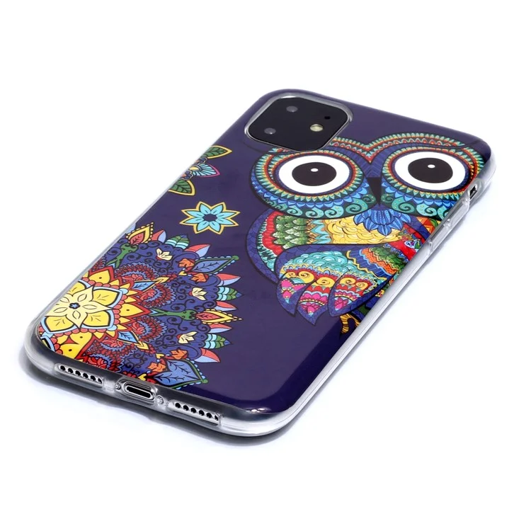 Noctilucent Pattern Printing IMD TPU Back Case for iPhone 11 6.1 inch (2019) - Owl