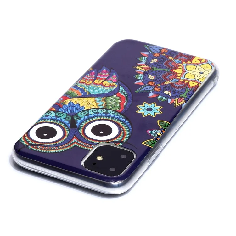 Noctilucent Pattern Printing IMD TPU Back Case for iPhone 11 6.1 inch (2019) - Owl