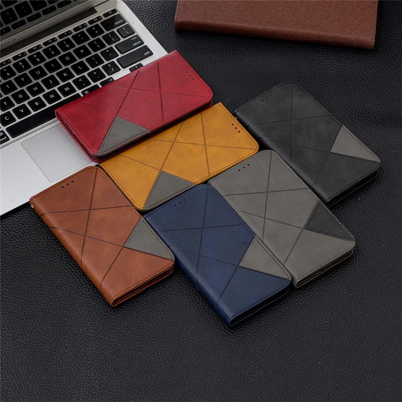 Geometric Pattern Leather Protective Phone Case with Card Slots for iPhone 11 6.1 inch (2019) - Black