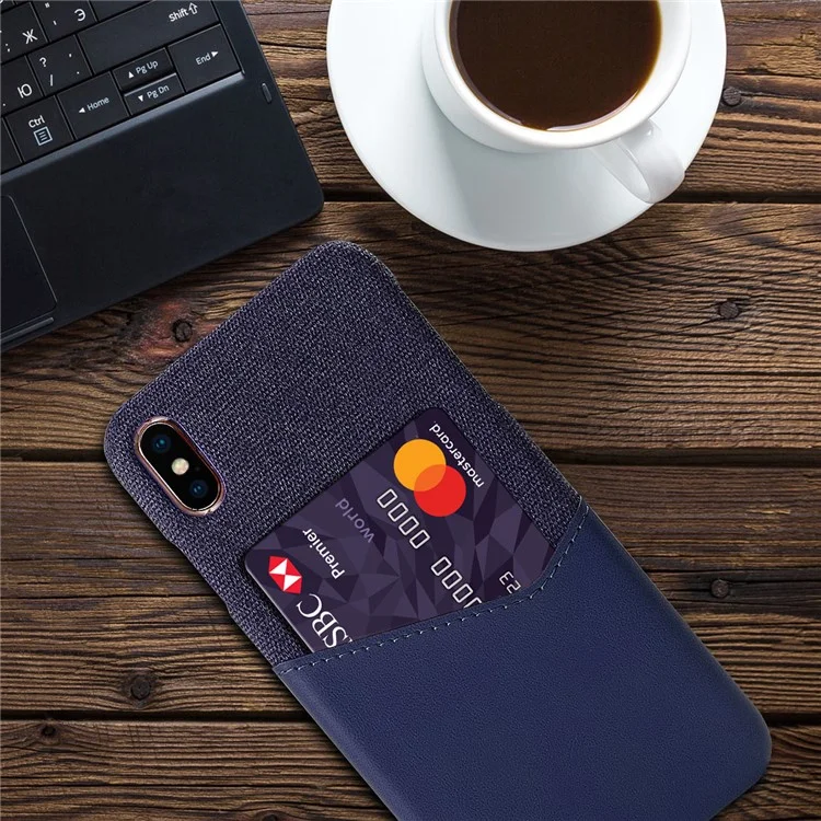 KSQ Plot Splicing PU Cate de Cato PU Caso Hust Com Carto Para Iphone o Iphone XS Max 6,5 Polegadas - Azul