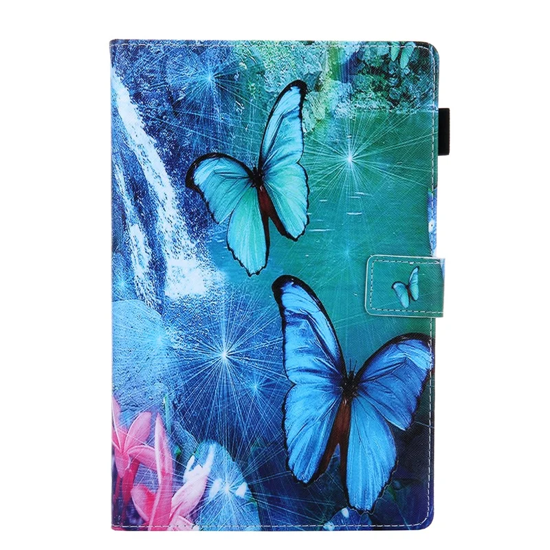Pattern Printing Leather Stand Tablet Protection Case Cover for iPad mini (2019) 7.9 inch/4/3/2/1 - Blue Butterfly