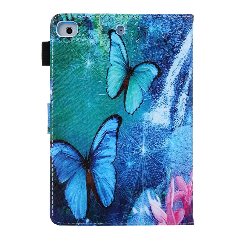 Pattern Printing Leather Stand Tablet Protection Case Cover for iPad mini (2019) 7.9 inch/4/3/2/1 - Blue Butterfly
