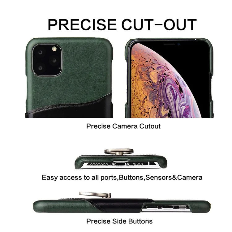 Fierre Shann Kickstand Card Plot Cart Care Coated PC Чехол Для Телефона Для IPhone 11 6.1 Дюймов (2019) - Зеленый