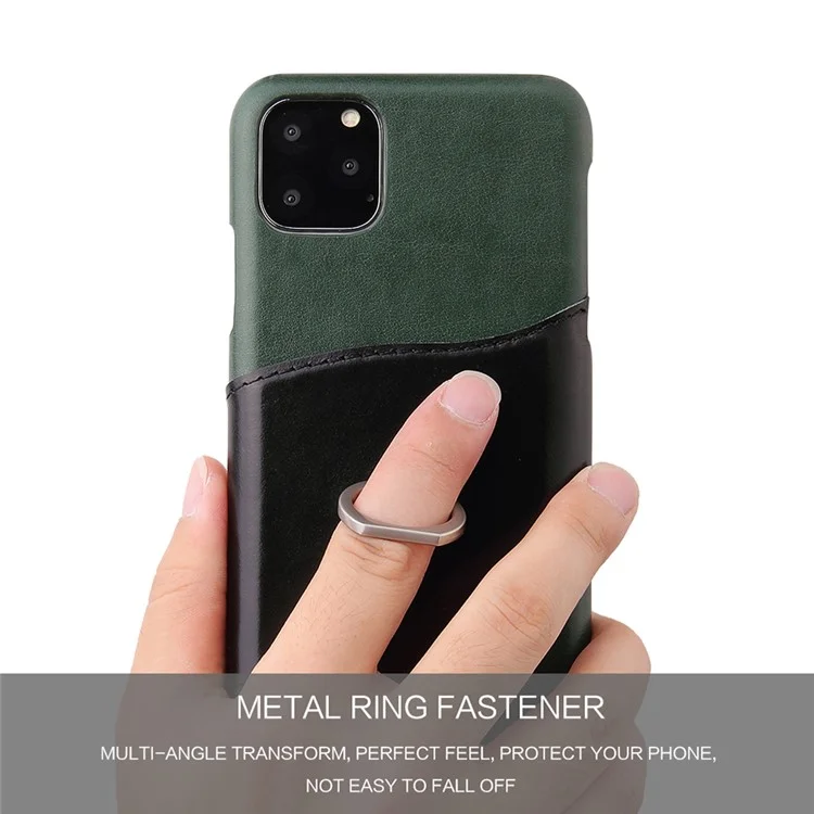 Fierre Shann Kickstand Card Plot Cart Care Coated PC Чехол Для Телефона Для IPhone 11 6.1 Дюймов (2019) - Зеленый