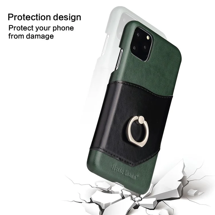 Fierre Shann Kickstand Card Plot Cart Care Coated PC Чехол Для Телефона Для IPhone 11 6.1 Дюймов (2019) - Зеленый