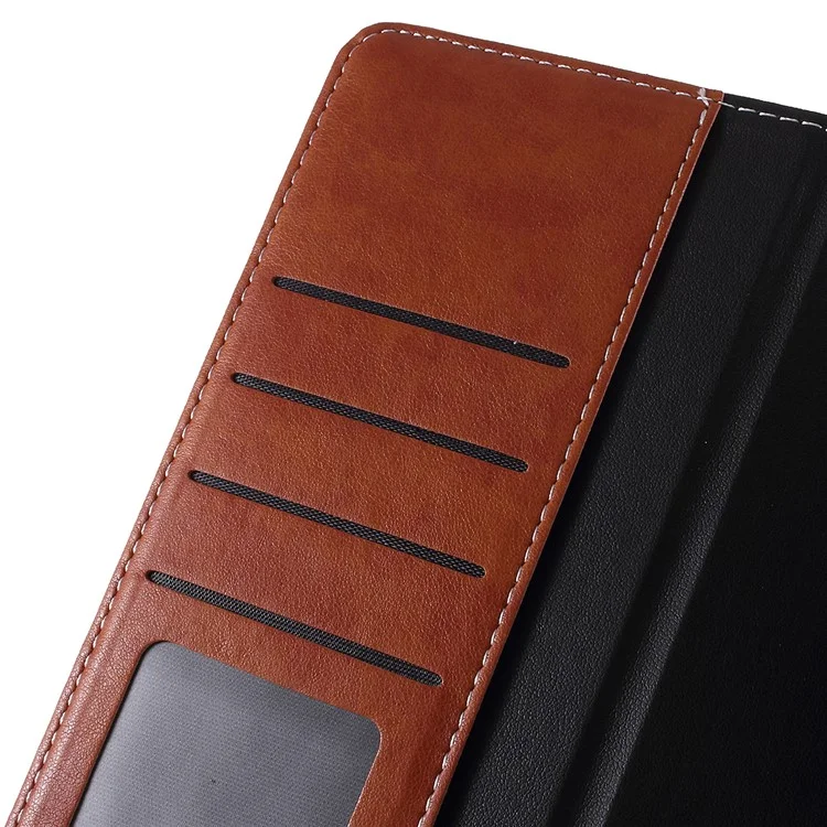 Leather Wallet Stand Pen Slot Shell Tablet Case for iPad mini (2019) 7.9 inch - Brown