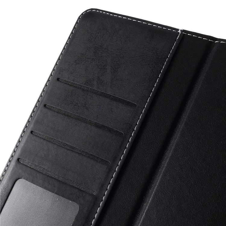 Leather Wallet Stand Pen Slot Shell Tablet Case for iPad mini (2019) 7.9 inch - Dark Grey