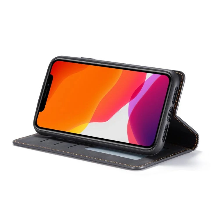 Forwenw Série De Fantasia Silky Touch Wallet Phone Case Com Suporte Para IPhone 11 6.1 Polegadas (2019) - Preto