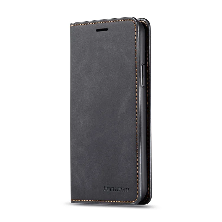 FORWENW Fantasy Series Silky Touch Leather Wallet Case for iApple iPhone 11 Pro Max 6.5 inch (2019) - Black