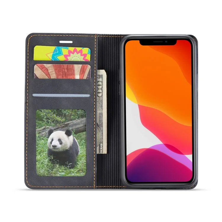 Forwenw Fantasy Series Silky Touch Cartera De Cuero Teléfono Teléfono Funda Para Apple IPhone 11 Pro 5.8 Pulgadas (2019) - Negro