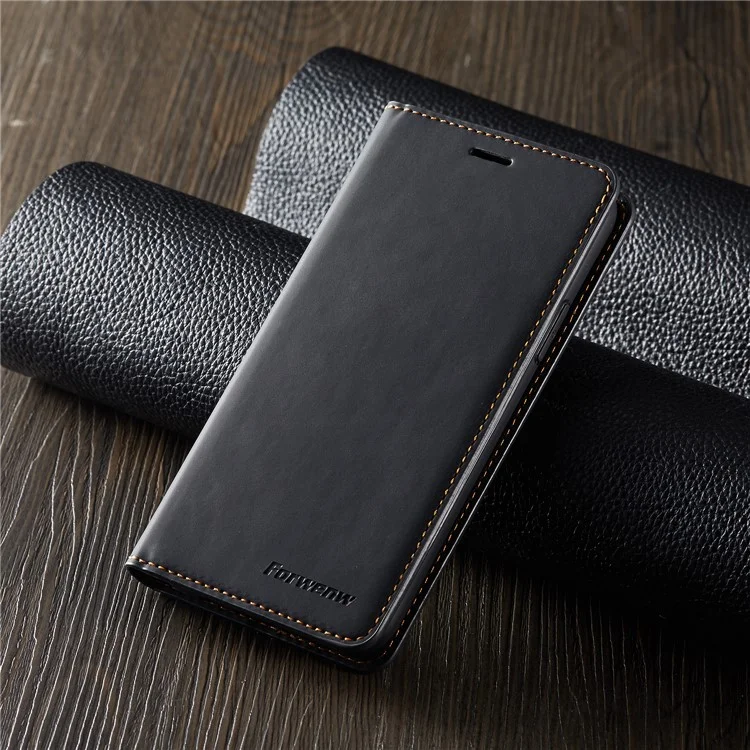 Forwenw Fantasy Series Silky Touch Cartera De Cuero Teléfono Teléfono Funda Para Apple IPhone 11 Pro 5.8 Pulgadas (2019) - Negro