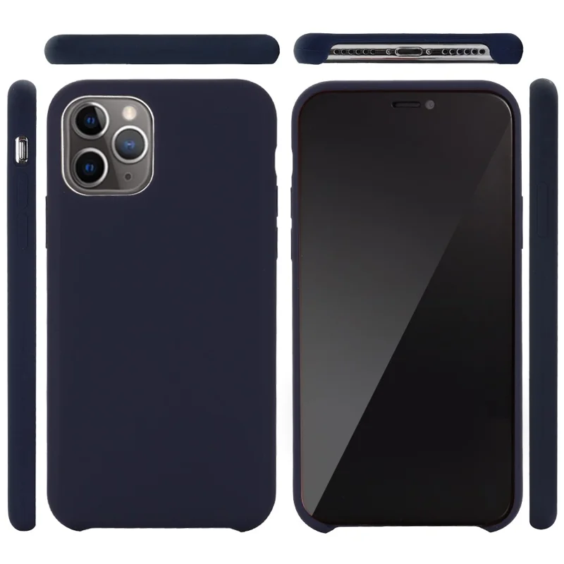 For iPhone 11 Pro Max 6,5 tommer (2019) blød væske-silikon telefonbeskytning - mørkeblå