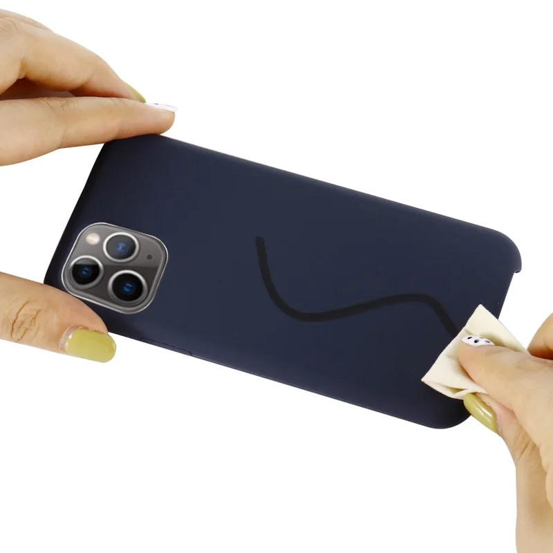 For iPhone 11 Pro Max 6,5 tommer (2019) blød væske-silikon telefonbeskytning - mørkeblå