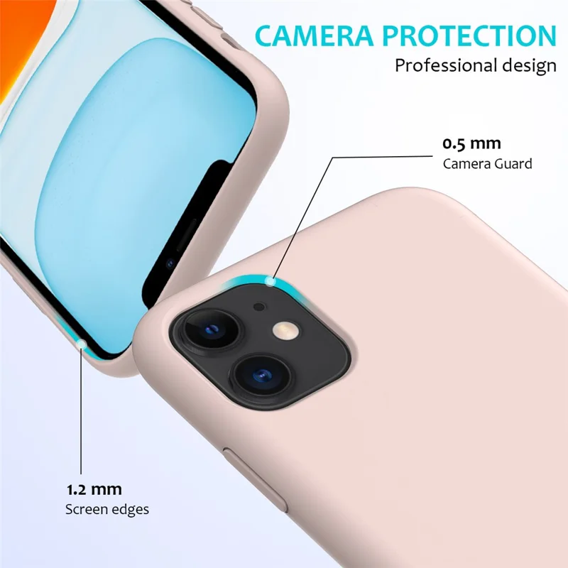 Anti-scratch Soft Liquid Silicone Phone Shell Mobile Phone Bag Case for iPhone 11 6.1 inch (2019) - Pink
