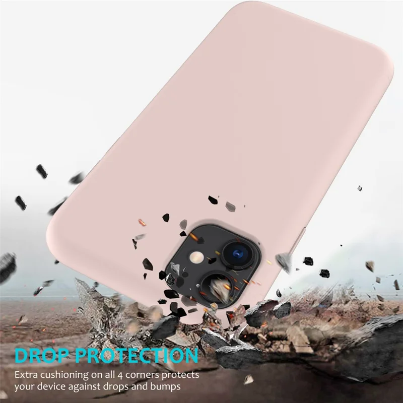 Anti-scratch Soft Liquid Silicone Phone Shell Mobile Phone Bag Case for iPhone 11 6.1 inch (2019) - Pink