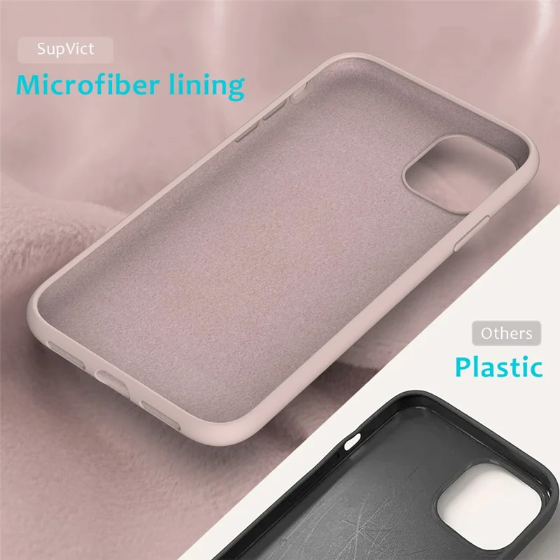 Anti-scratch Soft Liquid Silicone Phone Shell Mobile Phone Bag Case for iPhone 11 6.1 inch (2019) - Pink