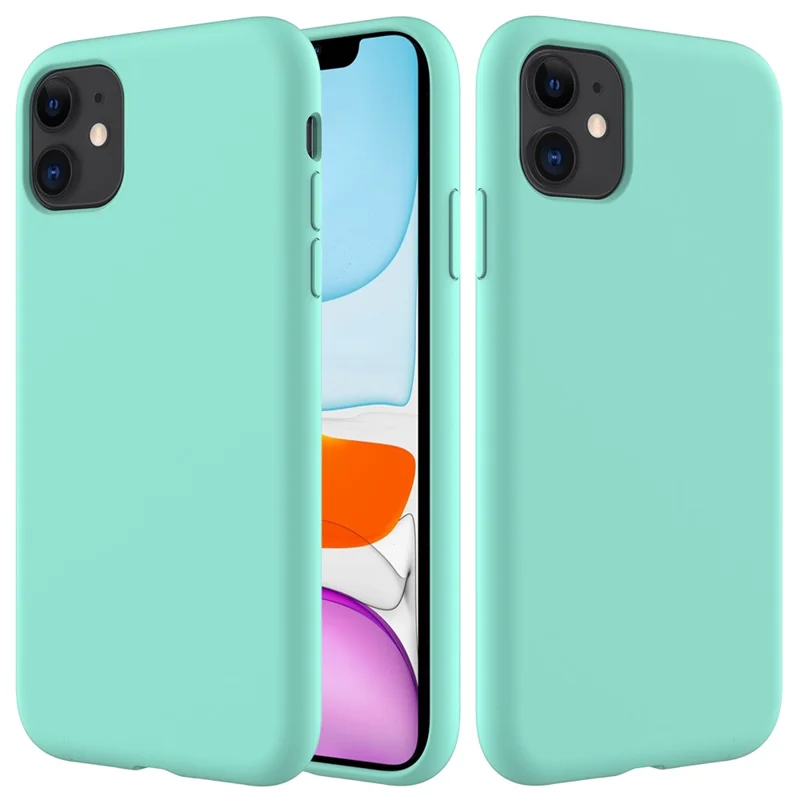 Anti-scratch Soft Liquid Silicone Phone Shell Mobile Phone Bag Case for iPhone 11 6.1 inch (2019) - Green
