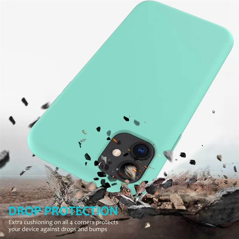Anti-scratch Soft Liquid Silicone Phone Shell Mobile Phone Bag Case for iPhone 11 6.1 inch (2019) - Green