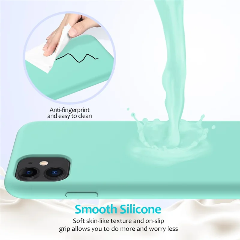 Anti-scratch Soft Liquid Silicone Phone Shell Mobile Phone Bag Case for iPhone 11 6.1 inch (2019) - Green
