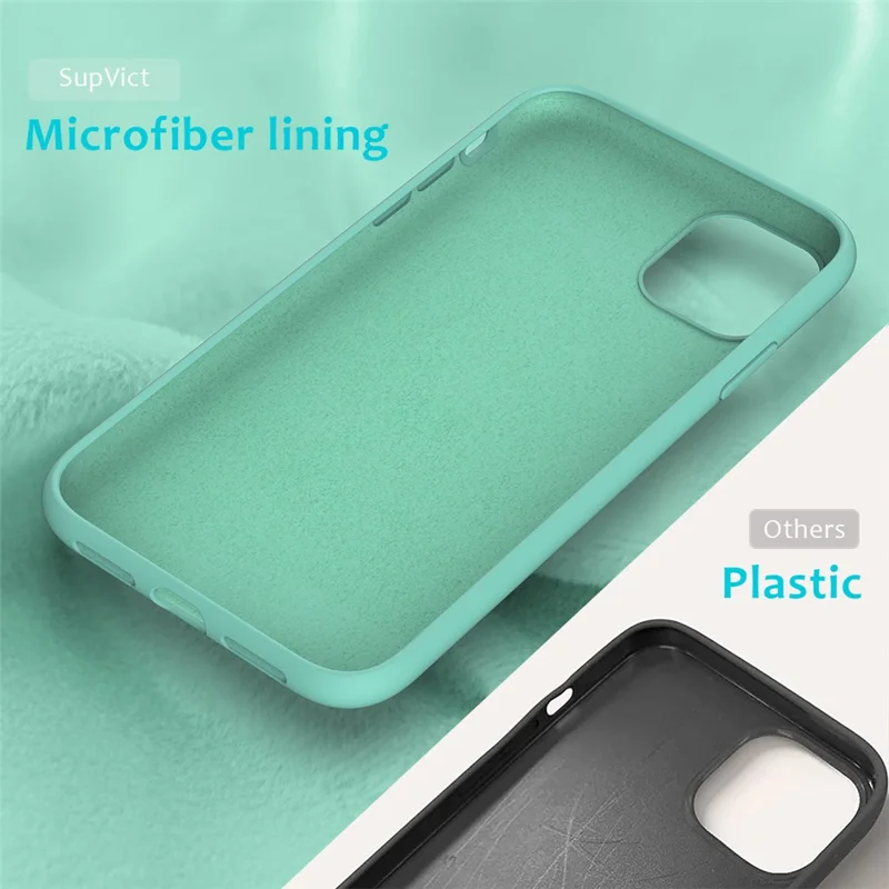 Anti-scratch Soft Liquid Silicone Phone Shell Mobile Phone Bag Case for iPhone 11 6.1 inch (2019) - Green