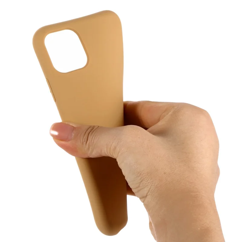 Anti-scratch Soft Liquid Silicone Phone Shell Mobile Phone Bag Case for iPhone 11 6.1 inch (2019) - Gold