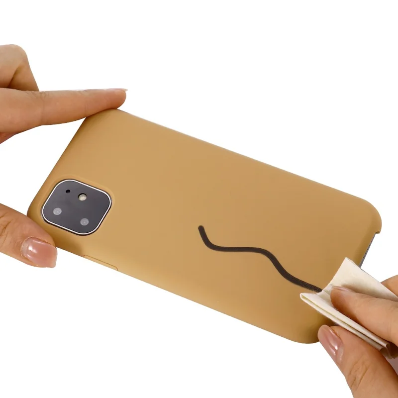 Anti-scratch Soft Liquid Silicone Phone Shell Mobile Phone Bag Case for iPhone 11 6.1 inch (2019) - Gold