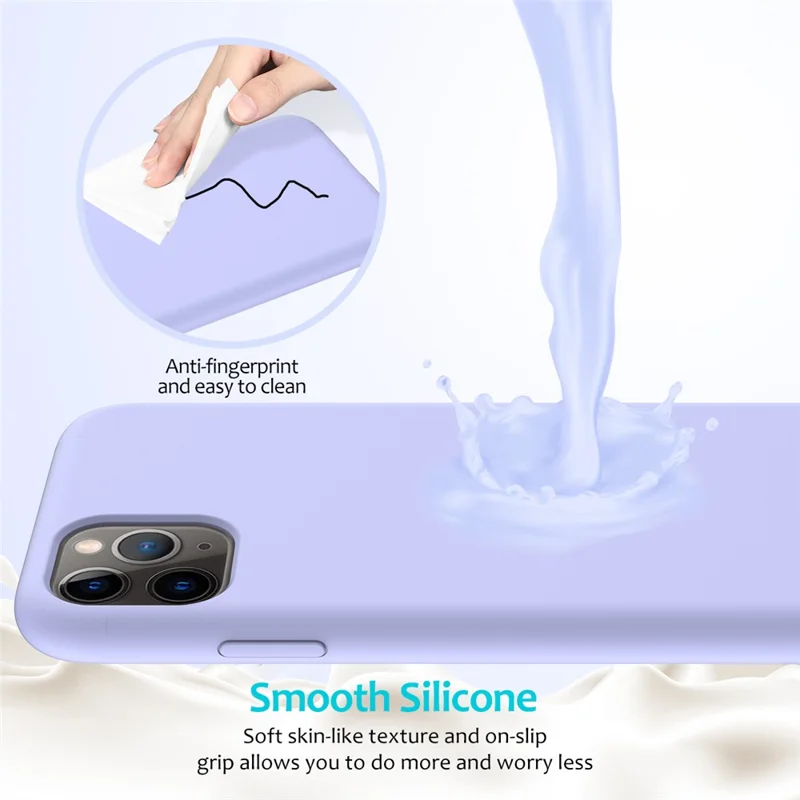 For iPhone 11 Pro 5.8 inch (2019) Soft Liquid Silicone Phone Back Shockproof Smartphone Cover - Light Purple