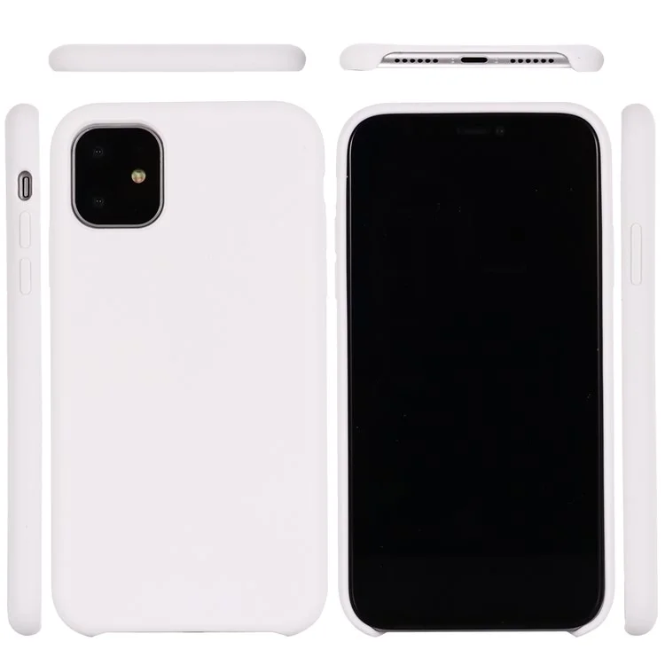 For iPhone 11 Pro 5.8 inch (2019) Soft Liquid Silicone Phone Back Shockproof Smartphone Cover - White