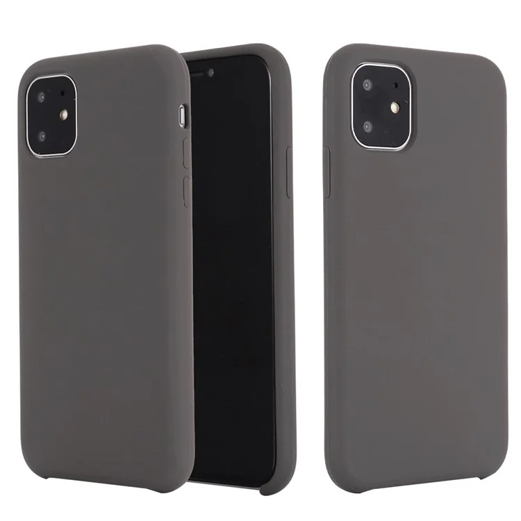 For iPhone 11 Pro 5.8 inch (2019) Soft Liquid Silicone Phone Back Shockproof Smartphone Cover - Coffee